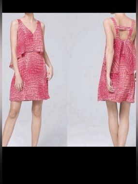 White House Black Market Red Patterned Mini Dress